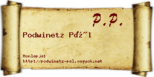 Podwinetz Pál névjegykártya